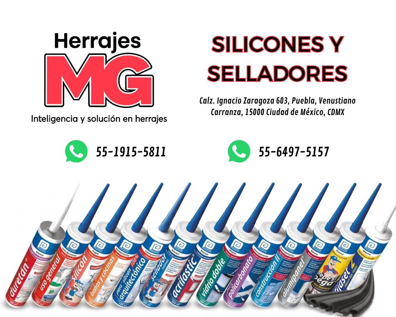 Silicones y selladores Herrajes MG