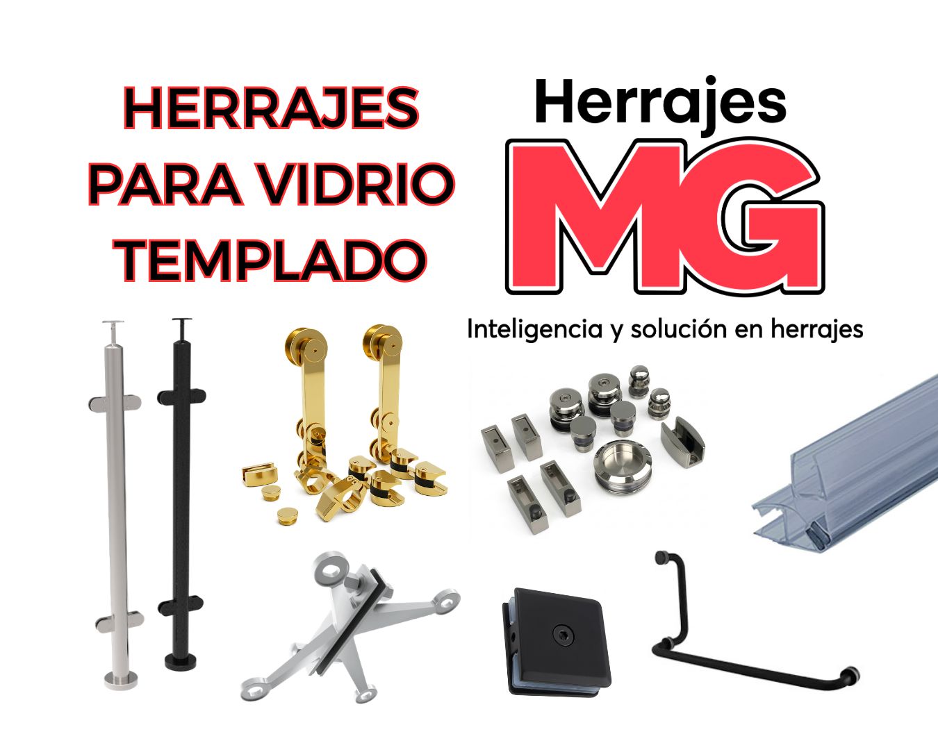 Herrajes para vidrio templado Herrajes MG