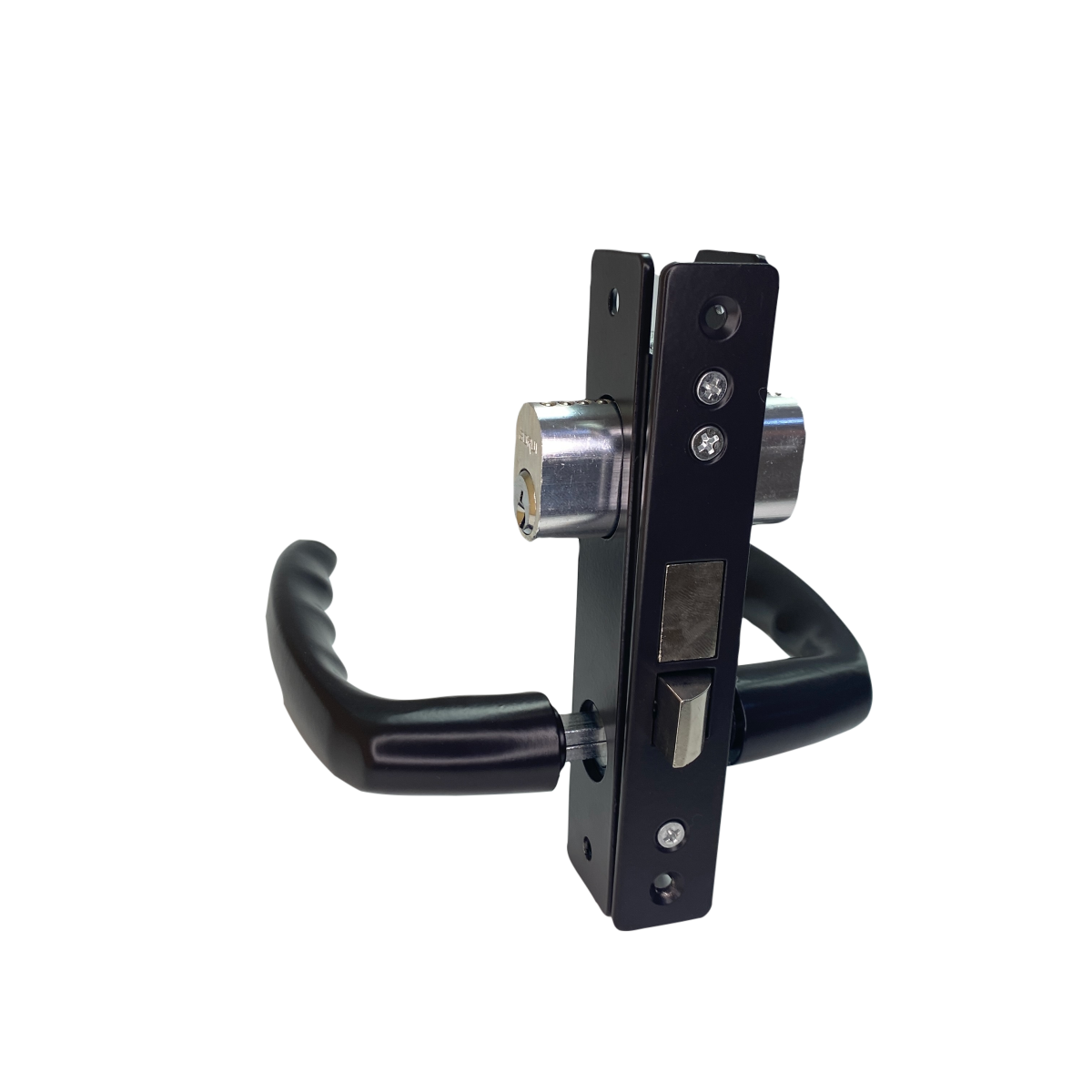 CHAPA P/ PUERTA DE ALUMINIO DOBLE CILINDRO BLANCA (BORUI)