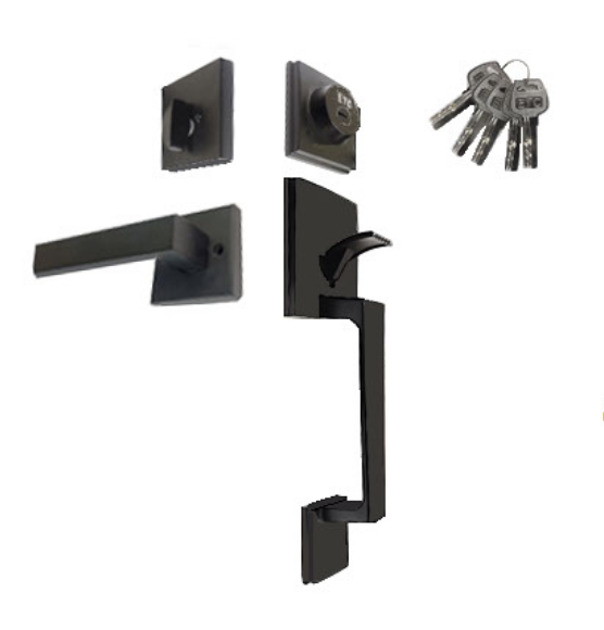 CHAPA RESIDENCIAL C/LLAVES DE SEGURIDAD CUADRADA NEGRA