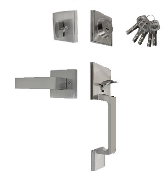 CHAPA RESIDENCIAL C/LLAVES DE SEGURIDAD CUADRADA SATIN