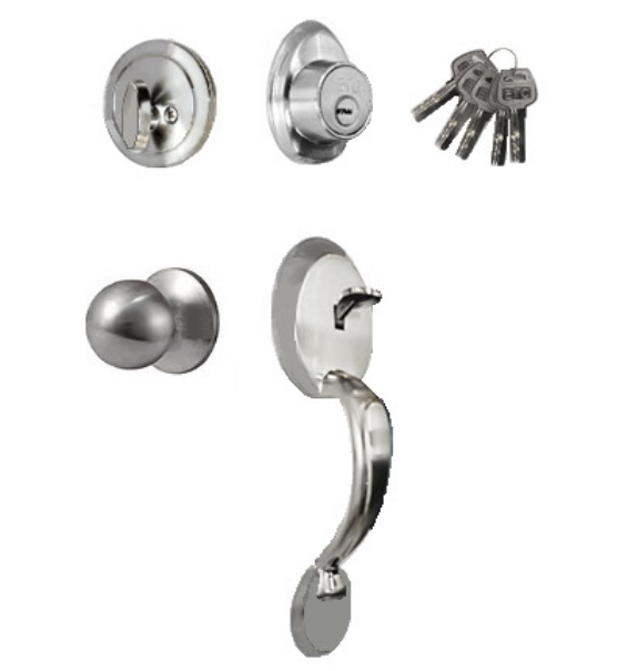 CHAPA RESIDENCIAL C/LLAVES DE SEGURIDAD OVALADA SATIN