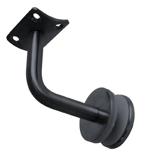 SOPORTE BARANDAL NEGRO A VIDRIO